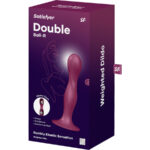 SATISFYER - GODE EN SILICONE DOUBLE BALL-R GRENAT – Image 4