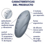 SATISFYER - TAP & CLIMAX 1 VIBRATEUR LAY-ON GRIS – Image 5