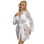 SUBBLIME - 954376 CHEMISE DE NUIT À MANCHES LONGUES À MOTIF FLORAL BLANC L/XL – Image 5