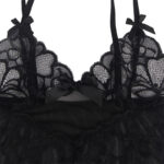 SUBBLIME - BABYDOLL  BRETELLES RÉGLABLES ET DENTELLE TRANSPARENTE IMPRIMÉ FLORAL NOIR S/M – Image 8